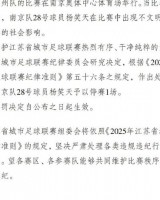 苏超官方：南京队球员杨笑天出现不文明动作，予以禁赛1场