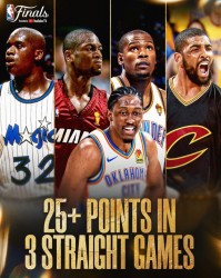 杰伦威连续3场总决赛得分25+ 近40年第5位做到的25岁以下球员